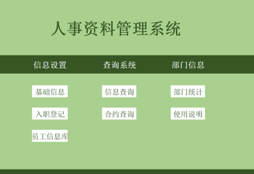 人事资料管理系统EXCEL