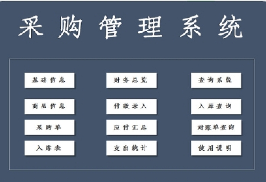 采购管理系统Excel