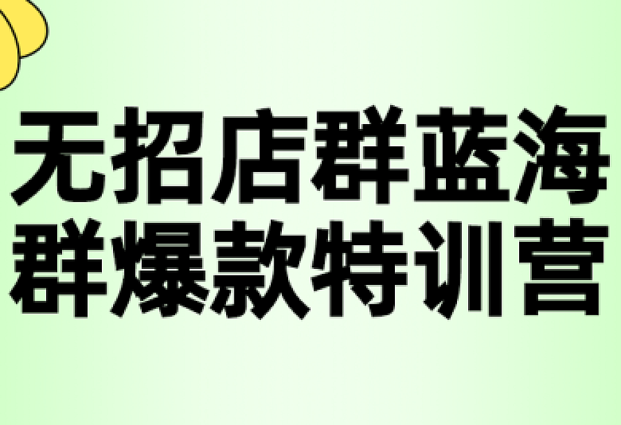 无招店群蓝海群爆款特训营