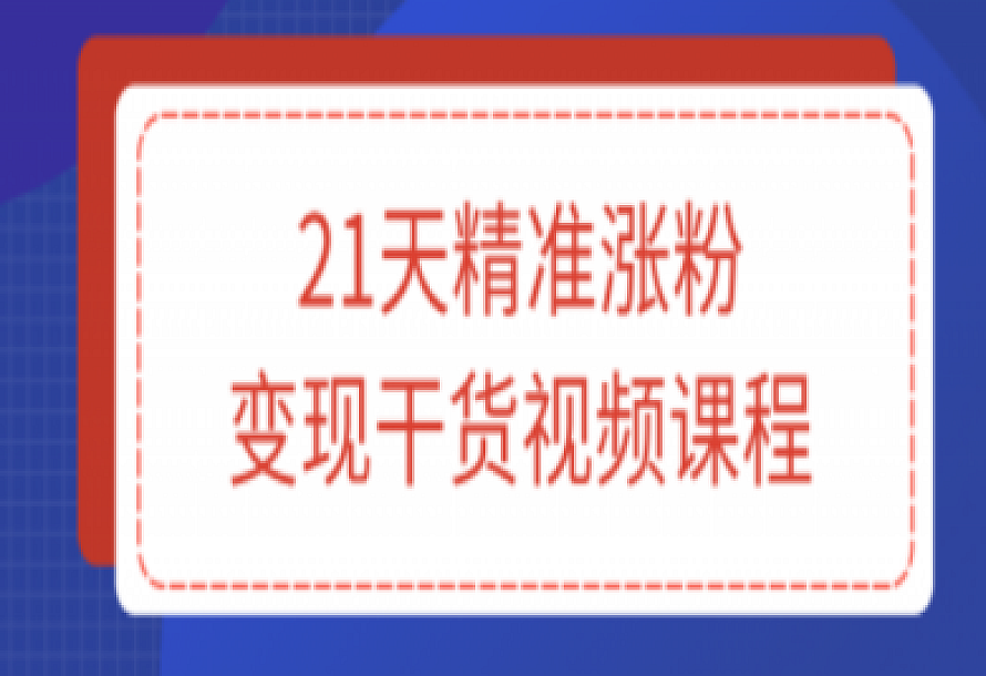 21天精准涨粉变现干货视频课程