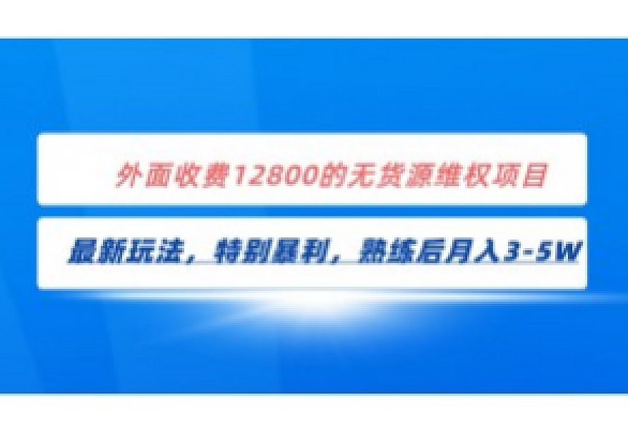 全网首发!外面收费12800的无货源维权最新暴利玩法,轻松月入3-5W