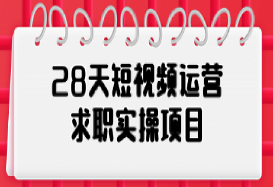 28天短视频运营求职实操项目