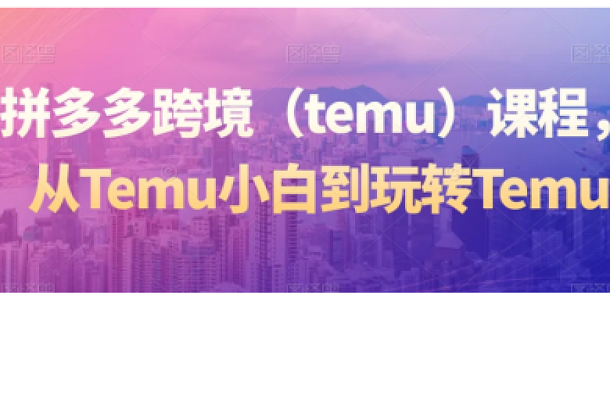 拼多多跨境(temu)课程,从Temu小白到玩转Temu