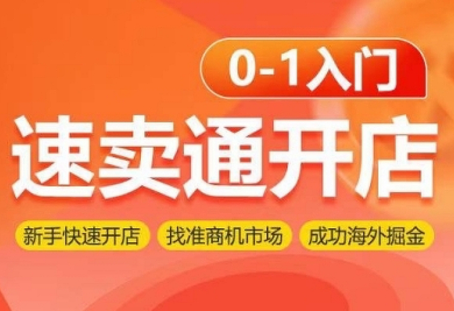 速卖通开店0-1入门,新手快速开店 找准商机市场 成功海外掘金