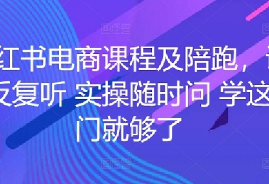 小红书电商课程及陪跑,课程反复听 实操随时问 学这一门就够了